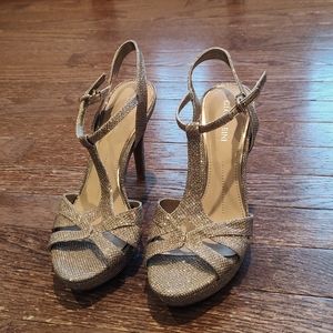 Gianni Bini Gold Strap Heels